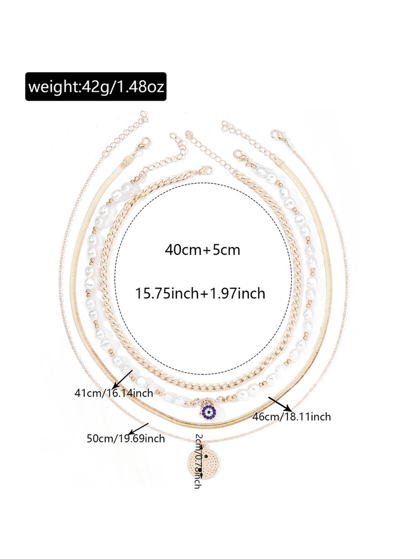 Round Tag Multi-layer Necklace - Image 5