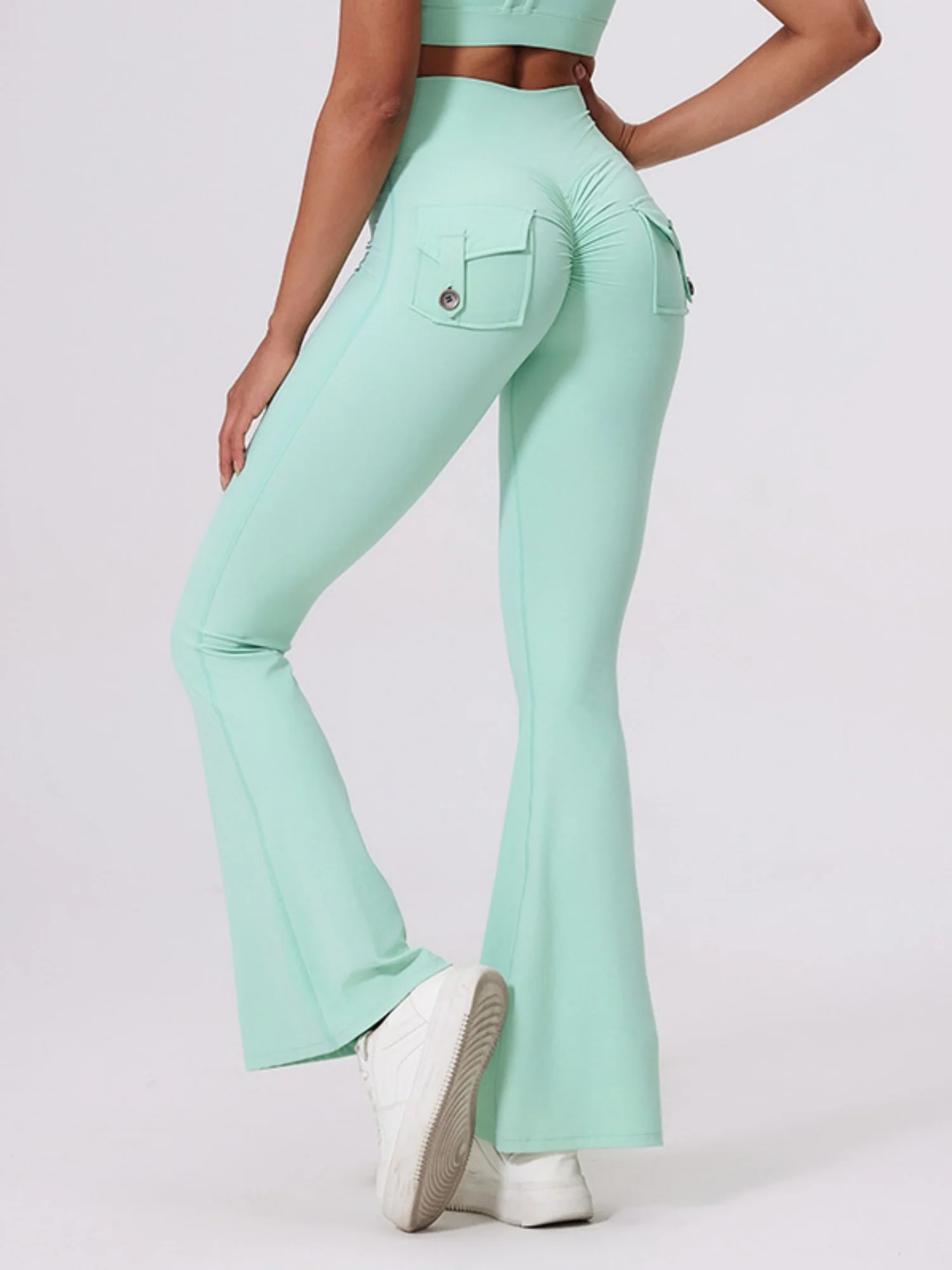 Bare-feel Pocket High-waisted Hip Lift Sports Yoga Pants - Image 10