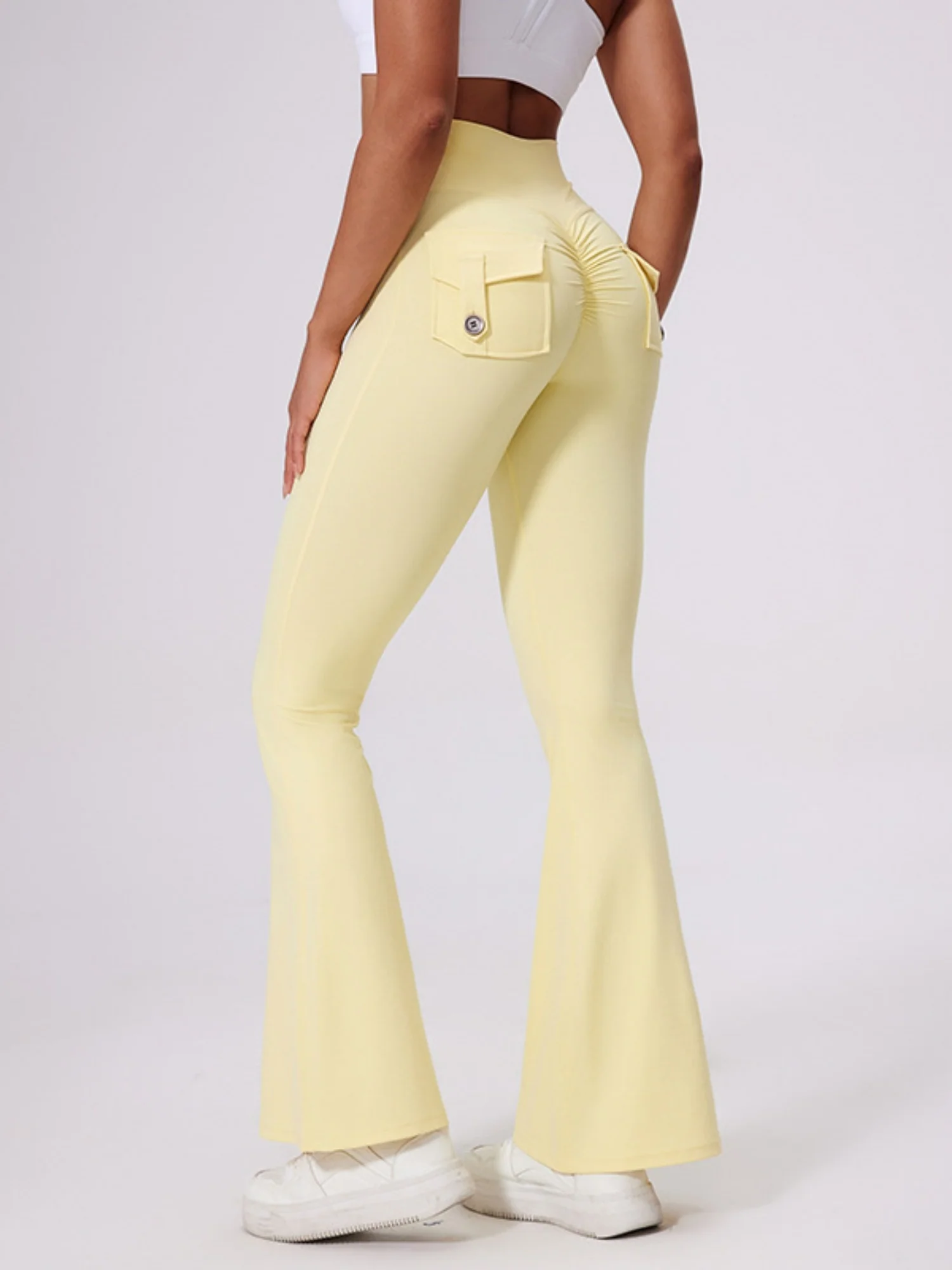 Bare-feel Pocket High-waisted Hip Lift Sports Yoga Pants - Image 11