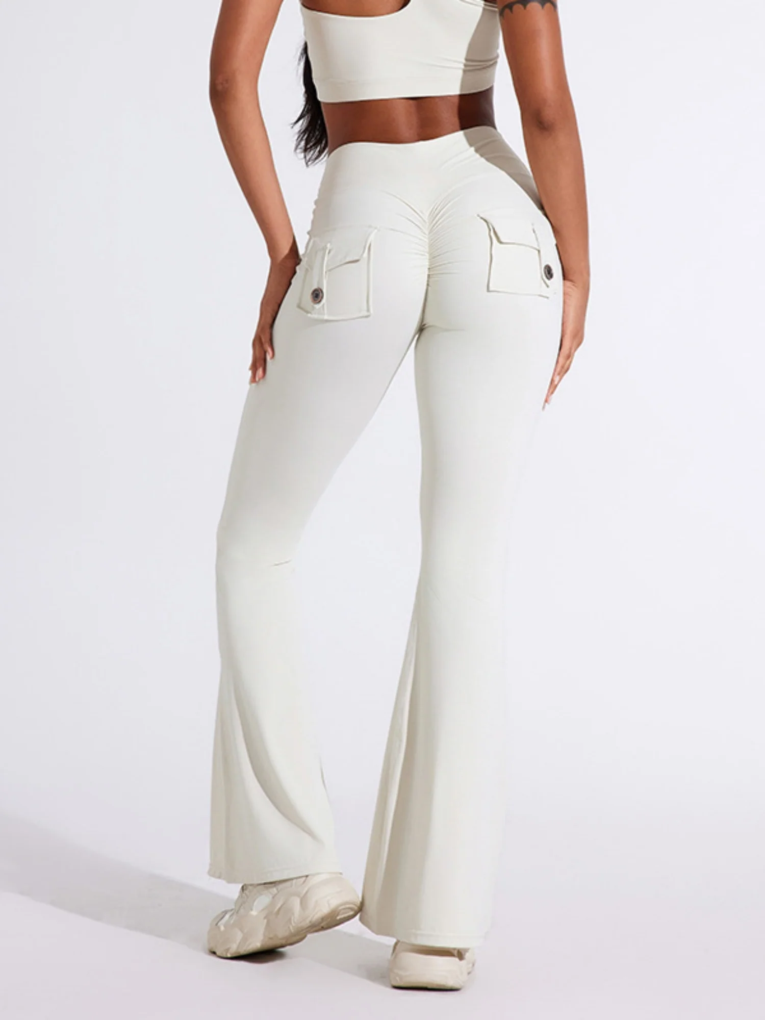 Bare-feel Pocket High-waisted Hip Lift Sports Yoga Pants - Image 12
