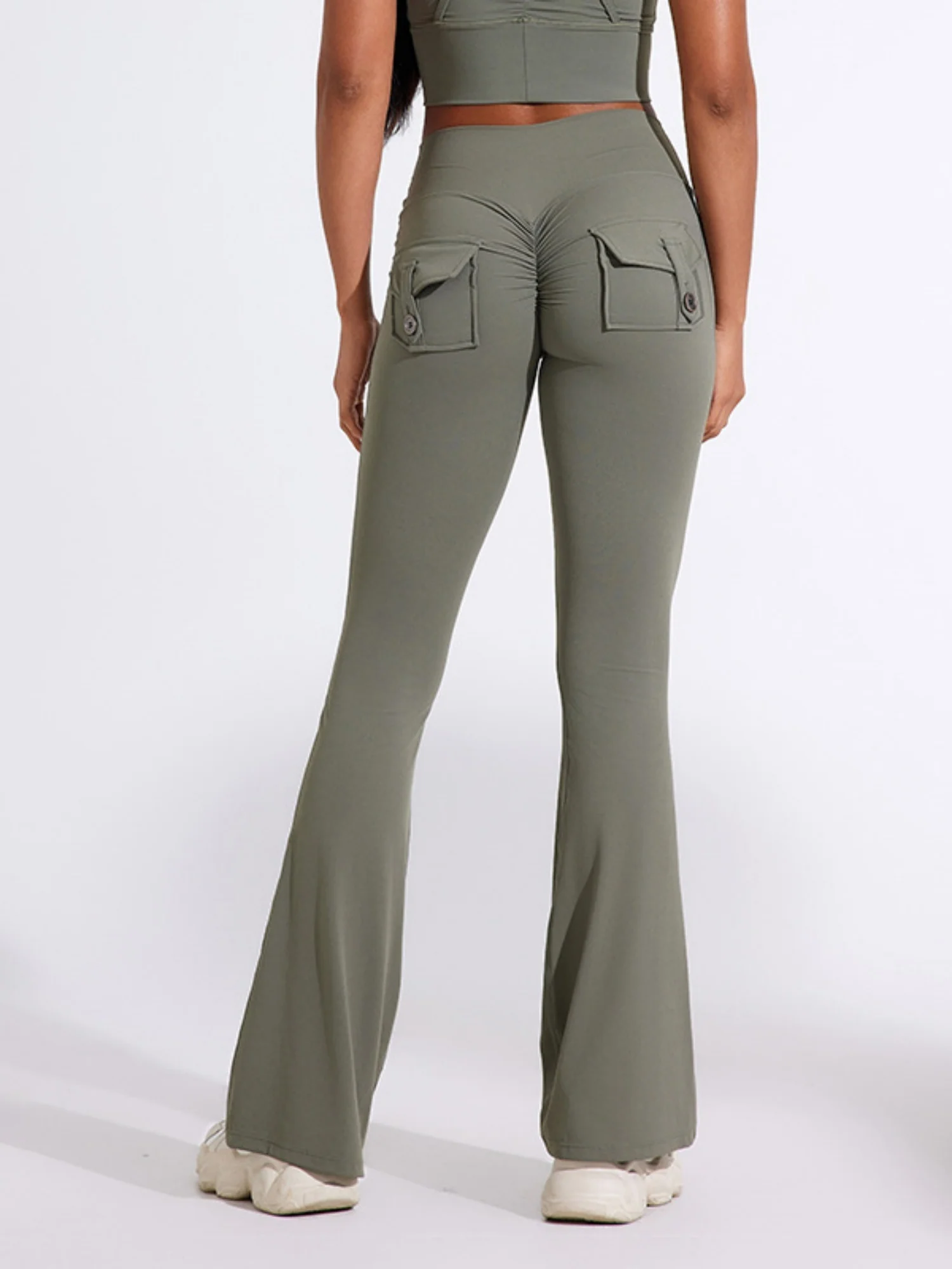 Bare-feel Pocket High-waisted Hip Lift Sports Yoga Pants - Image 8