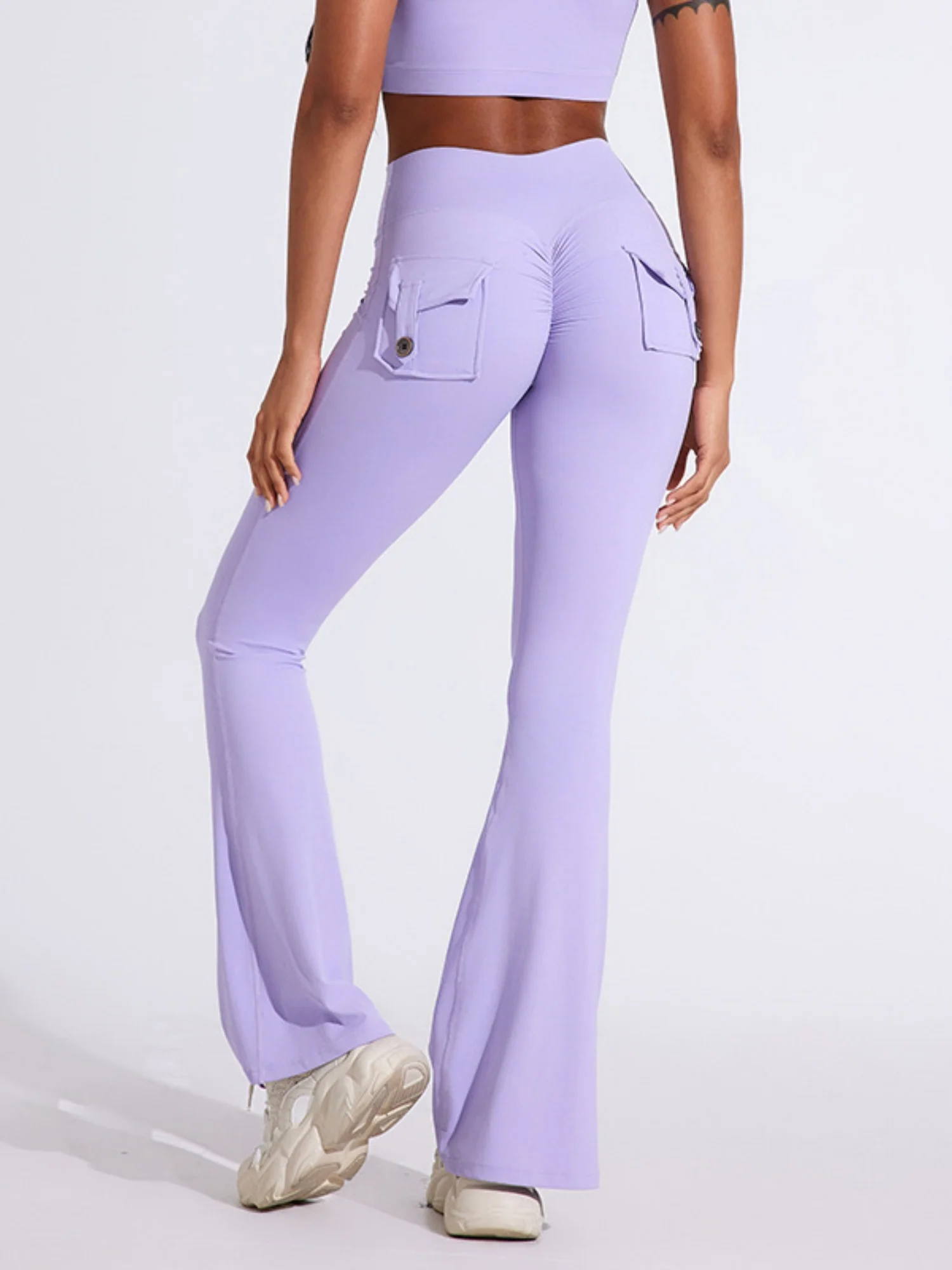 Bare-feel Pocket High-waisted Hip Lift Sports Yoga Pants - Image 9