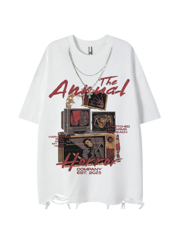 Vintage Hip Hop Loose-fit T-shirts - Image 4