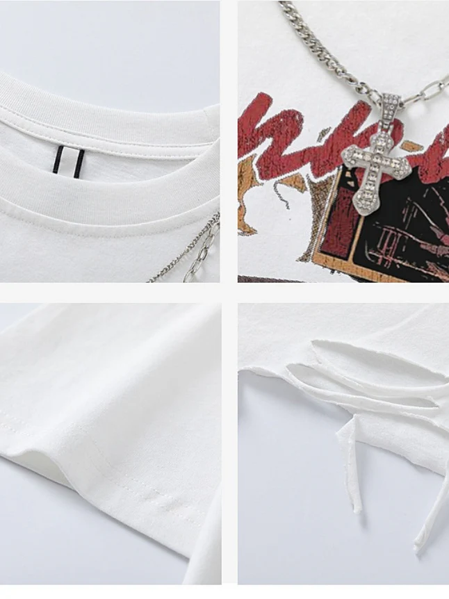 Vintage Hip Hop Loose-fit T-shirts - Image 5