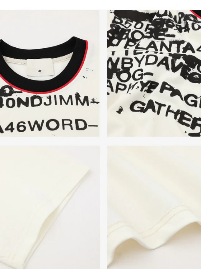 Vintage Letter Printed Loose-fit Ins T-shirts - Image 3