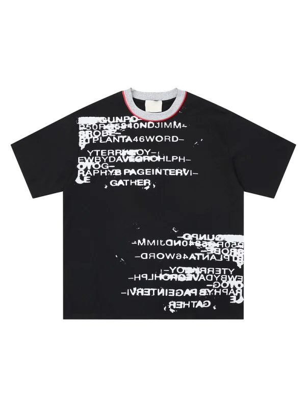 Vintage Letter Printed Loose-fit Ins T-shirts - Image 5