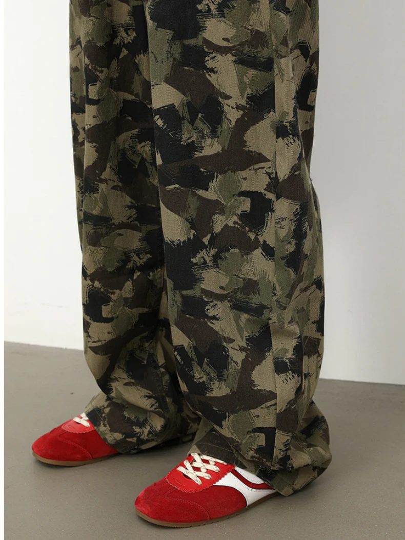Retro Camouflage Machete Loose-fit Pants - Image 6