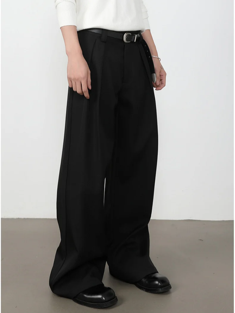 Stereo Double Pleat A-shape Loose-fit Dress Pants Pants - Image 2