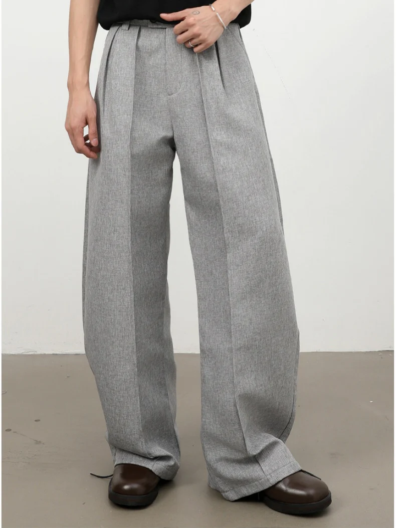 Old Money Style Double Pleat Straight-fit Dress Pants Pants - Image 5