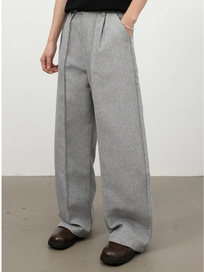 Old Money Style Double Pleat Straight-fit Dress Pants Pants - Image 6