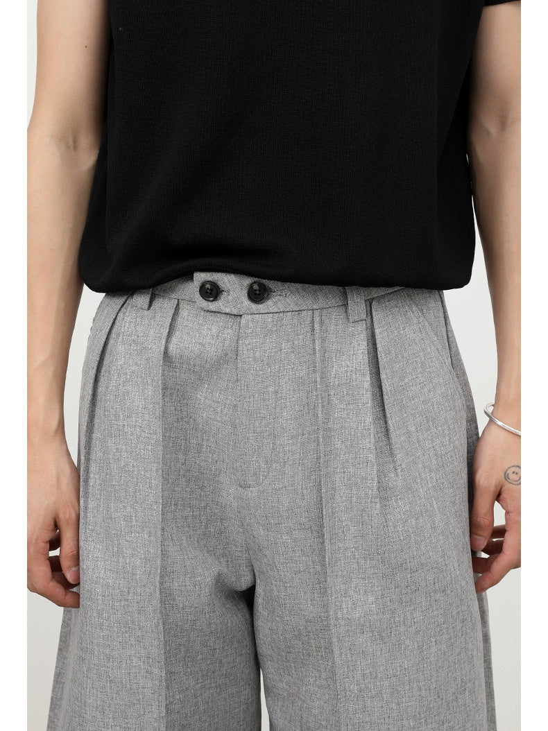 Old Money Style Double Pleat Straight-fit Dress Pants Pants - Image 9