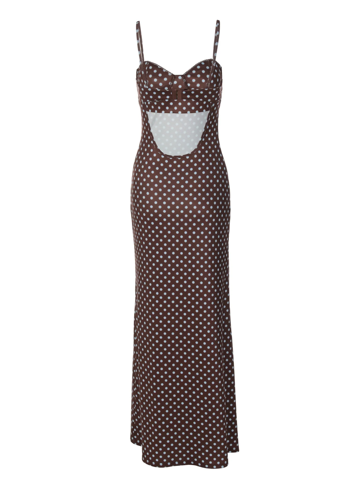 Polka Dots Camisoles Backless Maxi Dresses - Image 7
