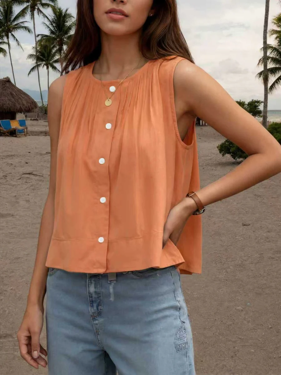 Ruffled Sleeveless Vest - Image 5