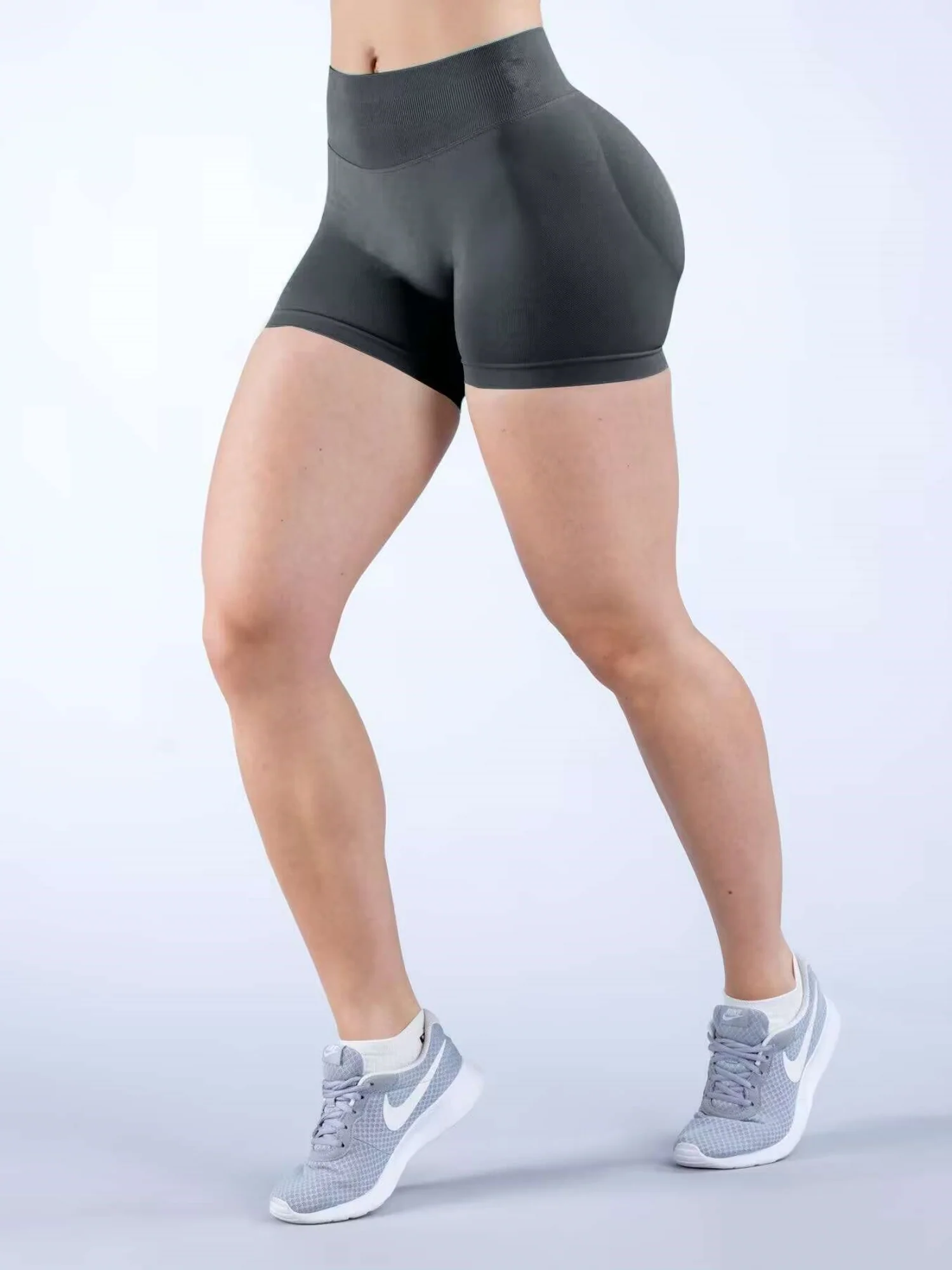 Seamless High-waisted Hip Lift Exercise Yoga Shorts - Image 26