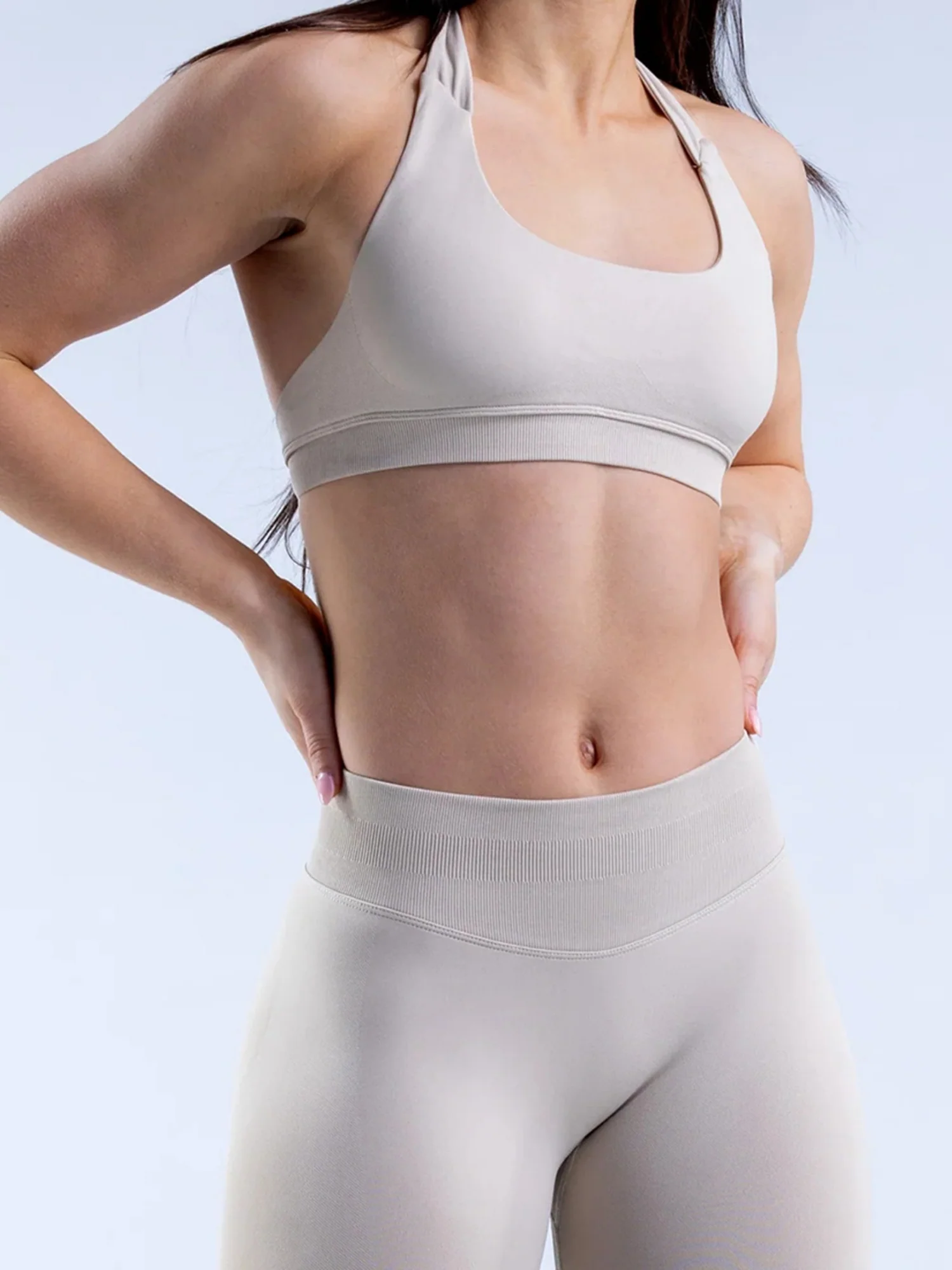 Seamless With Breast Pads Pleated Exercise Yoga Halter Bra Vest - Image 32