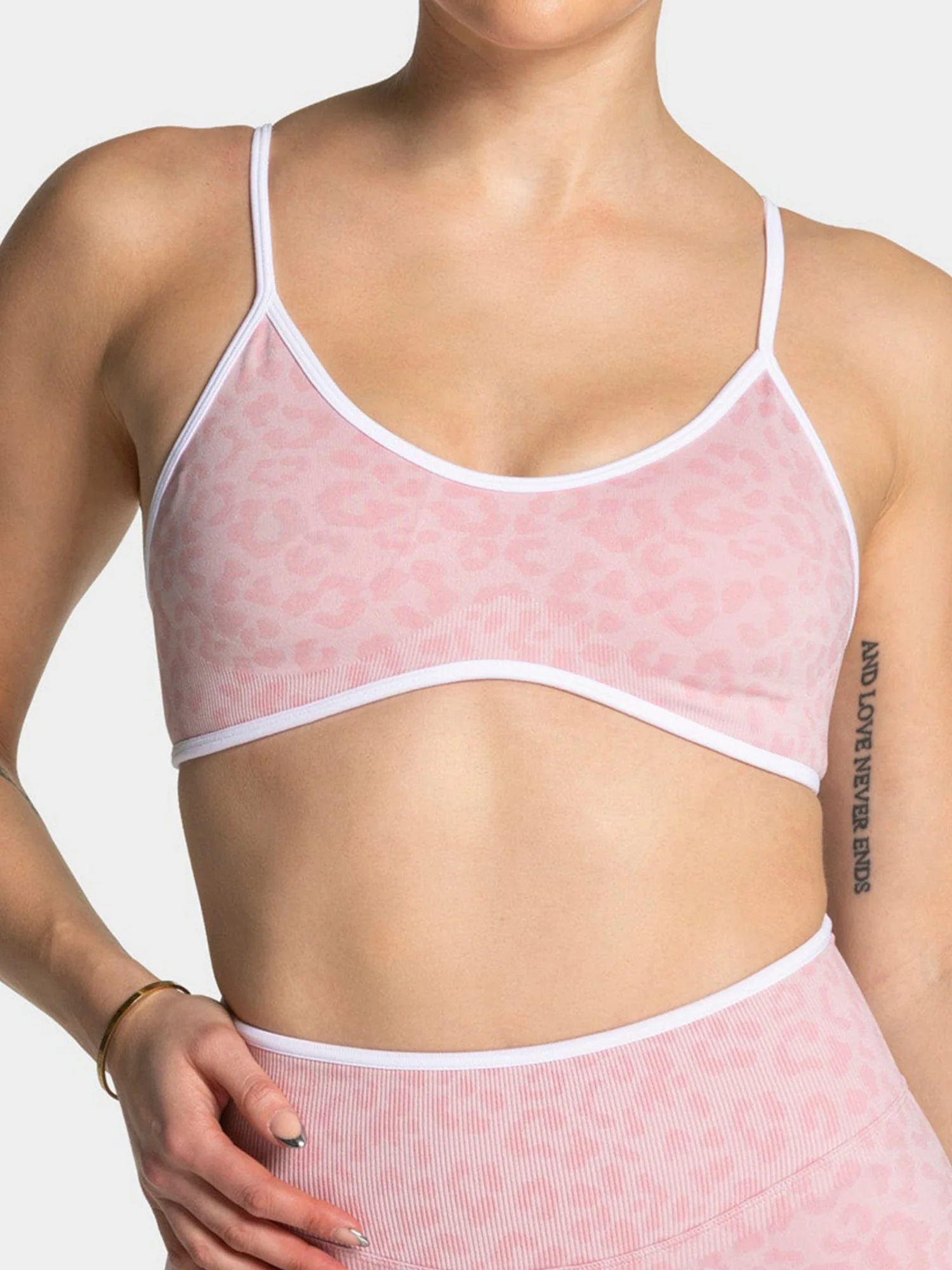 Leopard Print Contrasting Edging Yoga Bra Shockproof Slings Sports Vest - Image 3