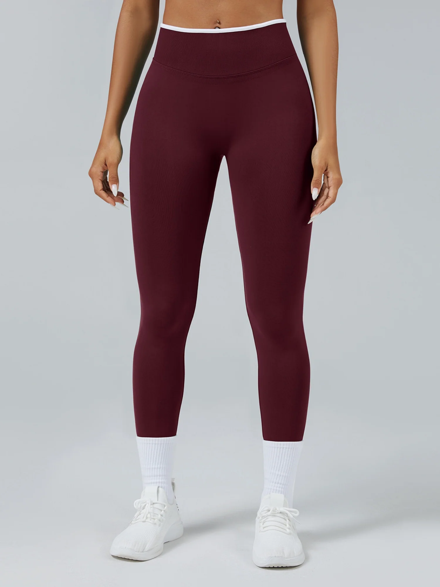 Color Matching Seamless High-waisted Hip Lift Exercise Yoga Pants - Image 12