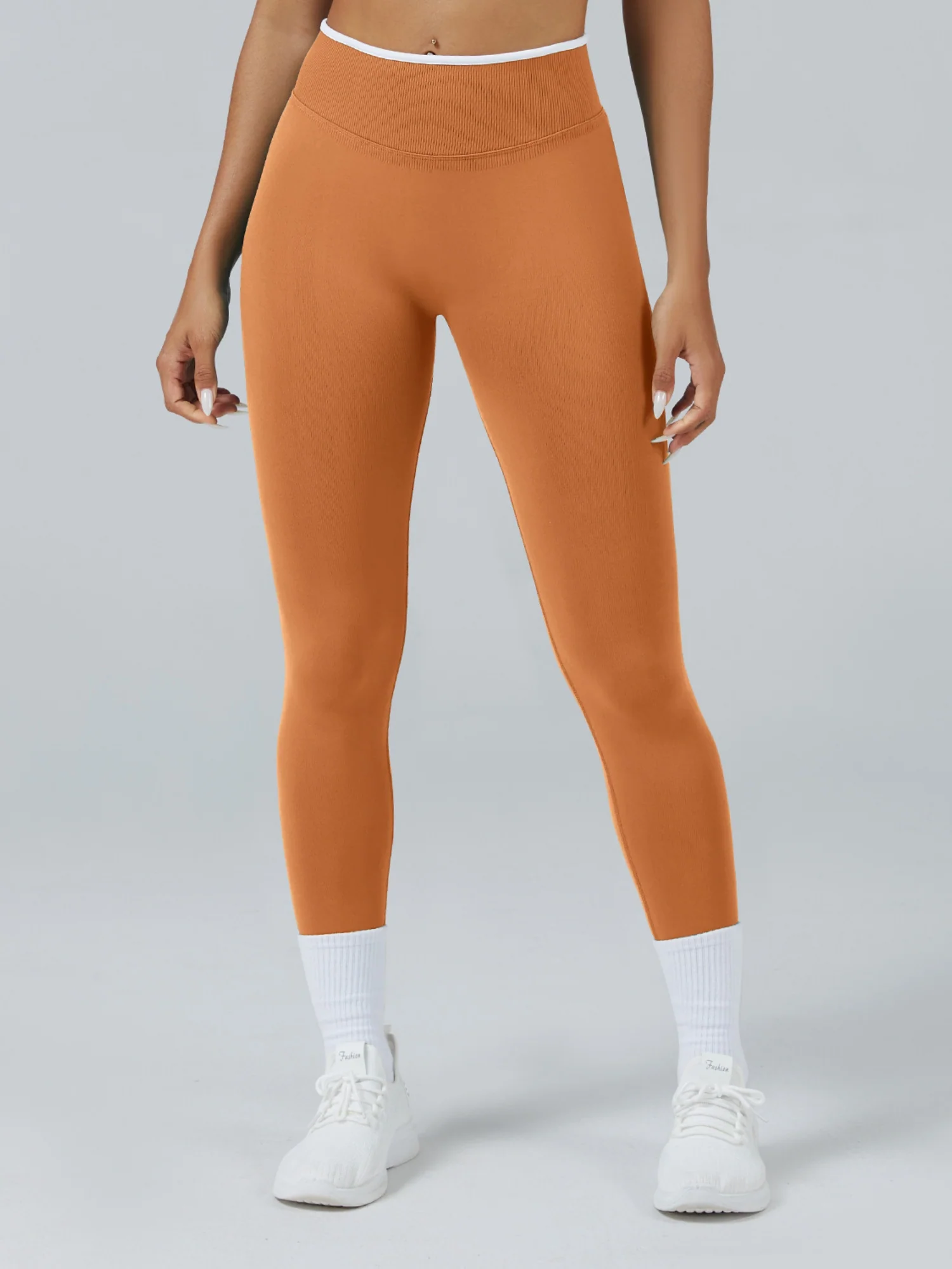Color Matching Seamless High-waisted Hip Lift Exercise Yoga Pants - Image 14
