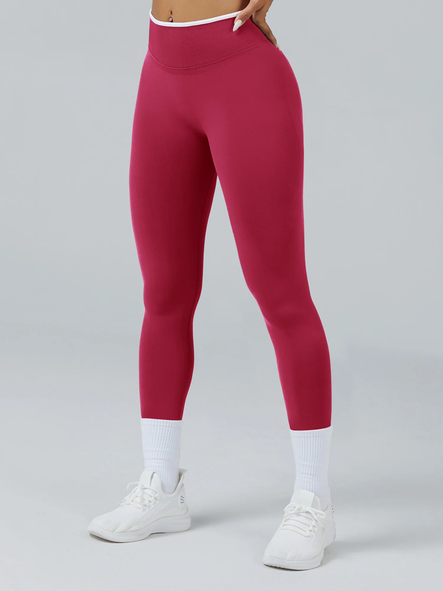 Color Matching Seamless High-waisted Hip Lift Exercise Yoga Pants - Image 19