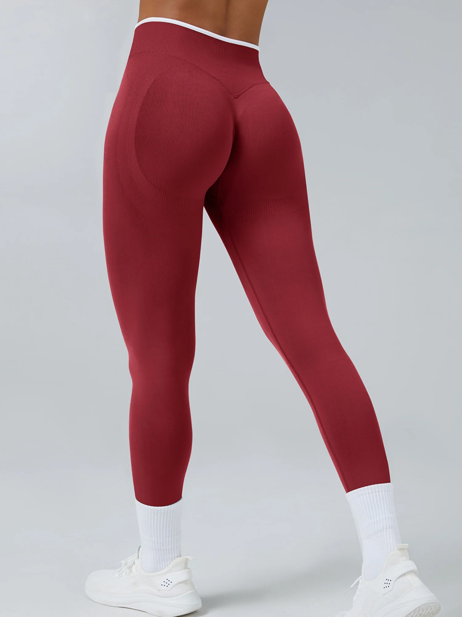Color Matching Seamless High-waisted Hip Lift Exercise Yoga Pants - Image 2