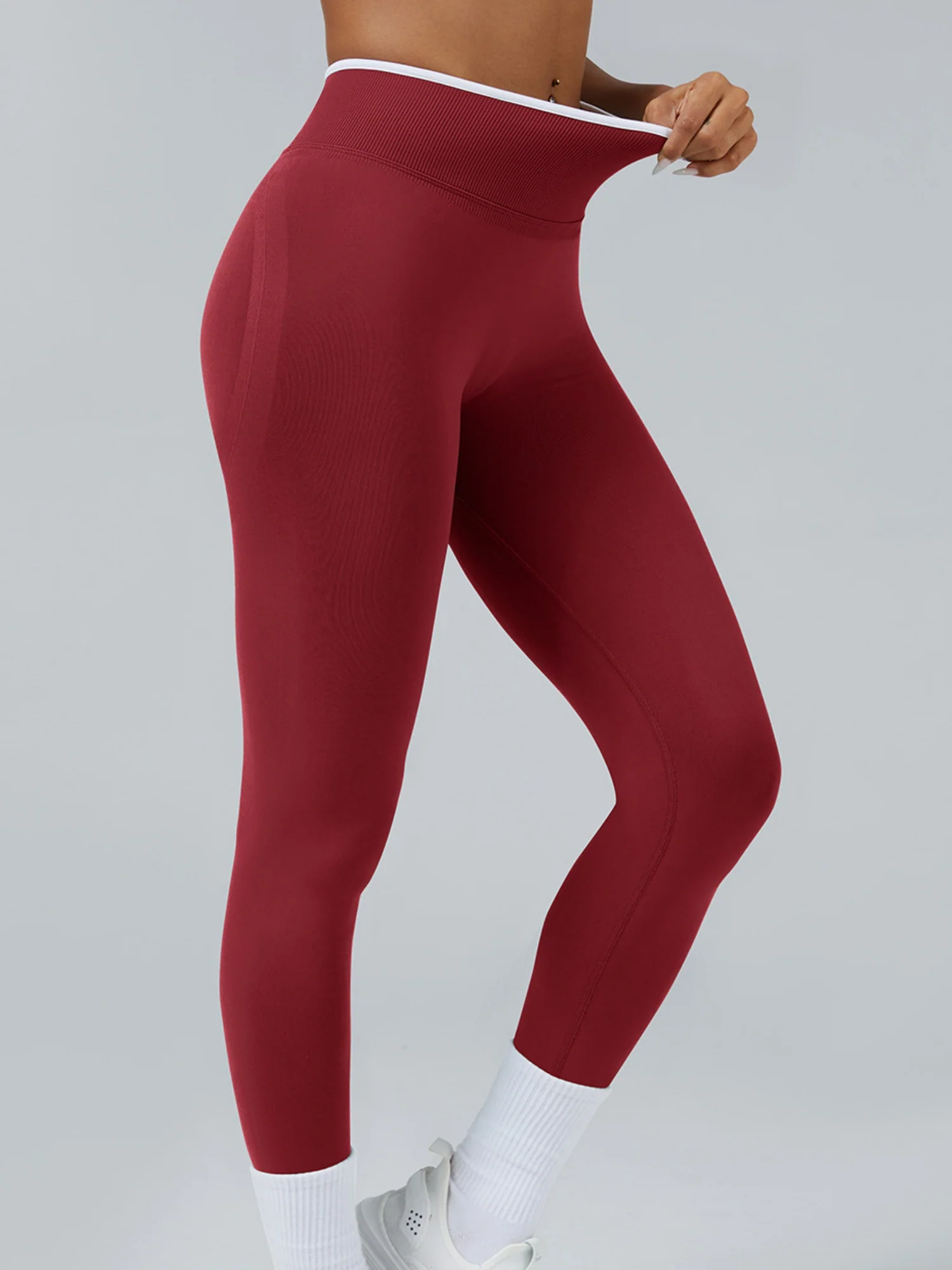 Color Matching Seamless High-waisted Hip Lift Exercise Yoga Pants - Image 3