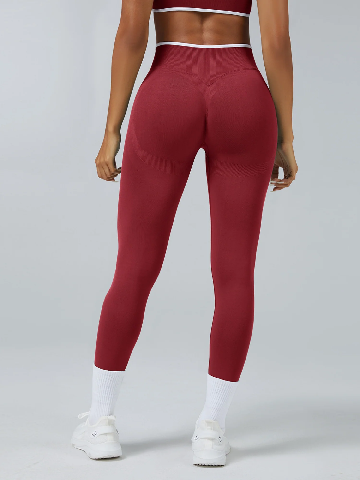 Color Matching Seamless High-waisted Hip Lift Exercise Yoga Pants - Image 4