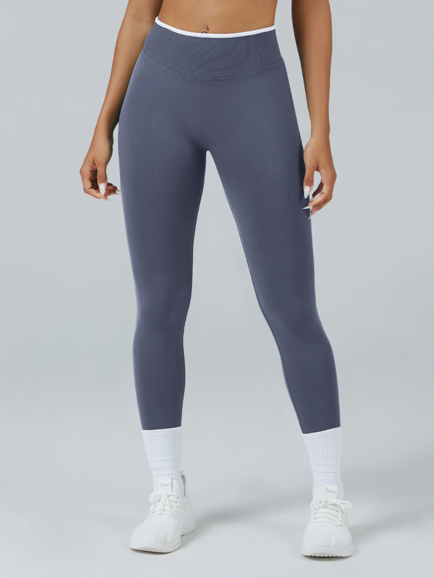 Color Matching Seamless High-waisted Hip Lift Exercise Yoga Pants - Image 5