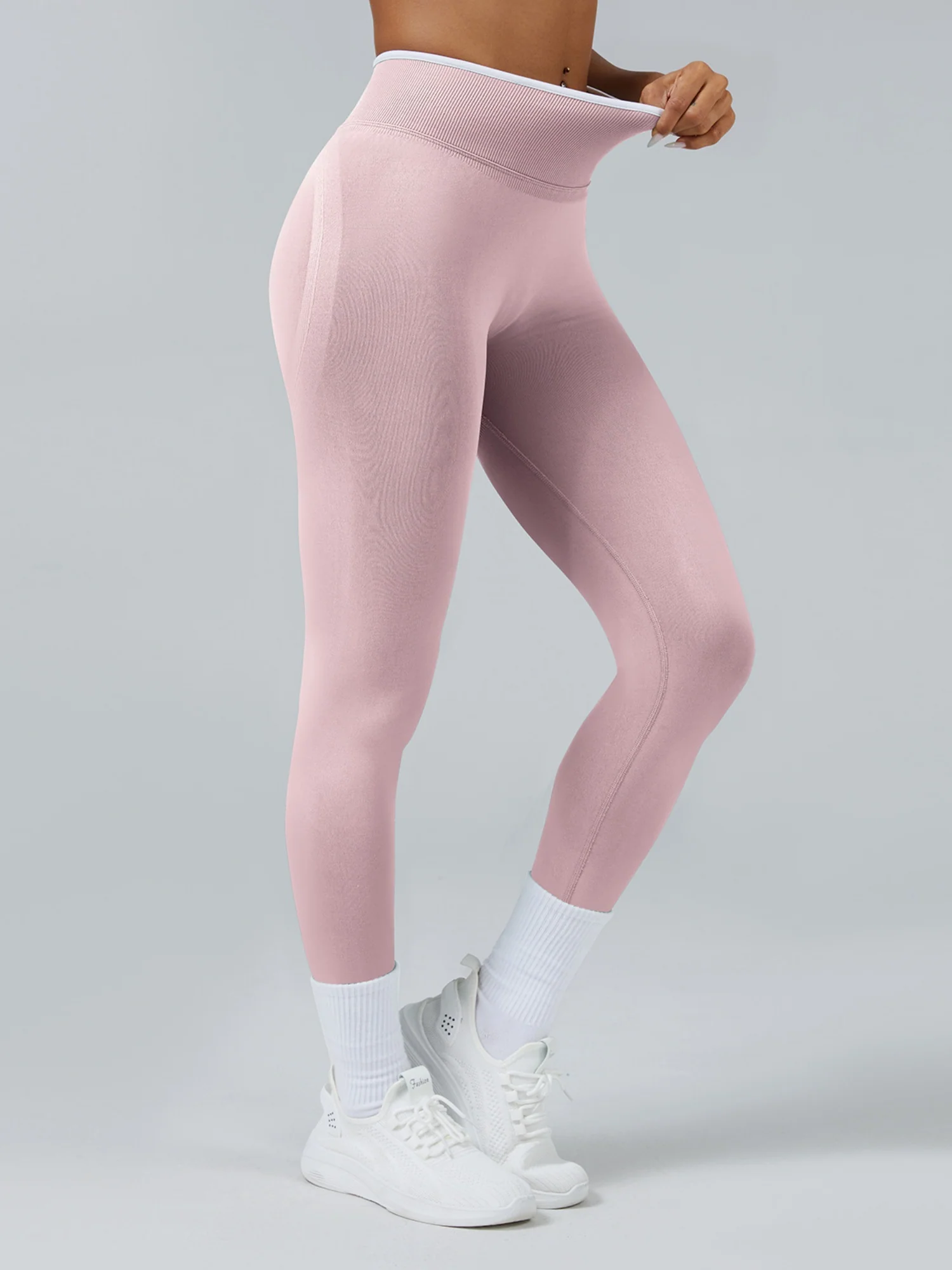 Color Matching Seamless High-waisted Hip Lift Exercise Yoga Pants - Image 6
