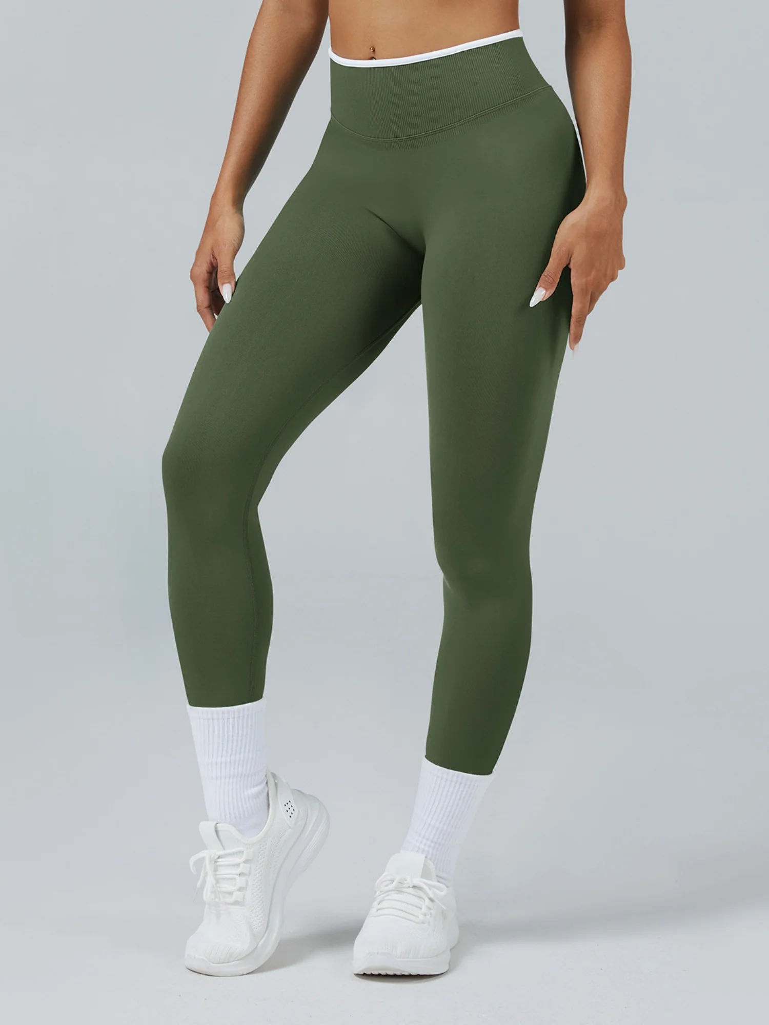 Color Matching Seamless High-waisted Hip Lift Exercise Yoga Pants - Image 8