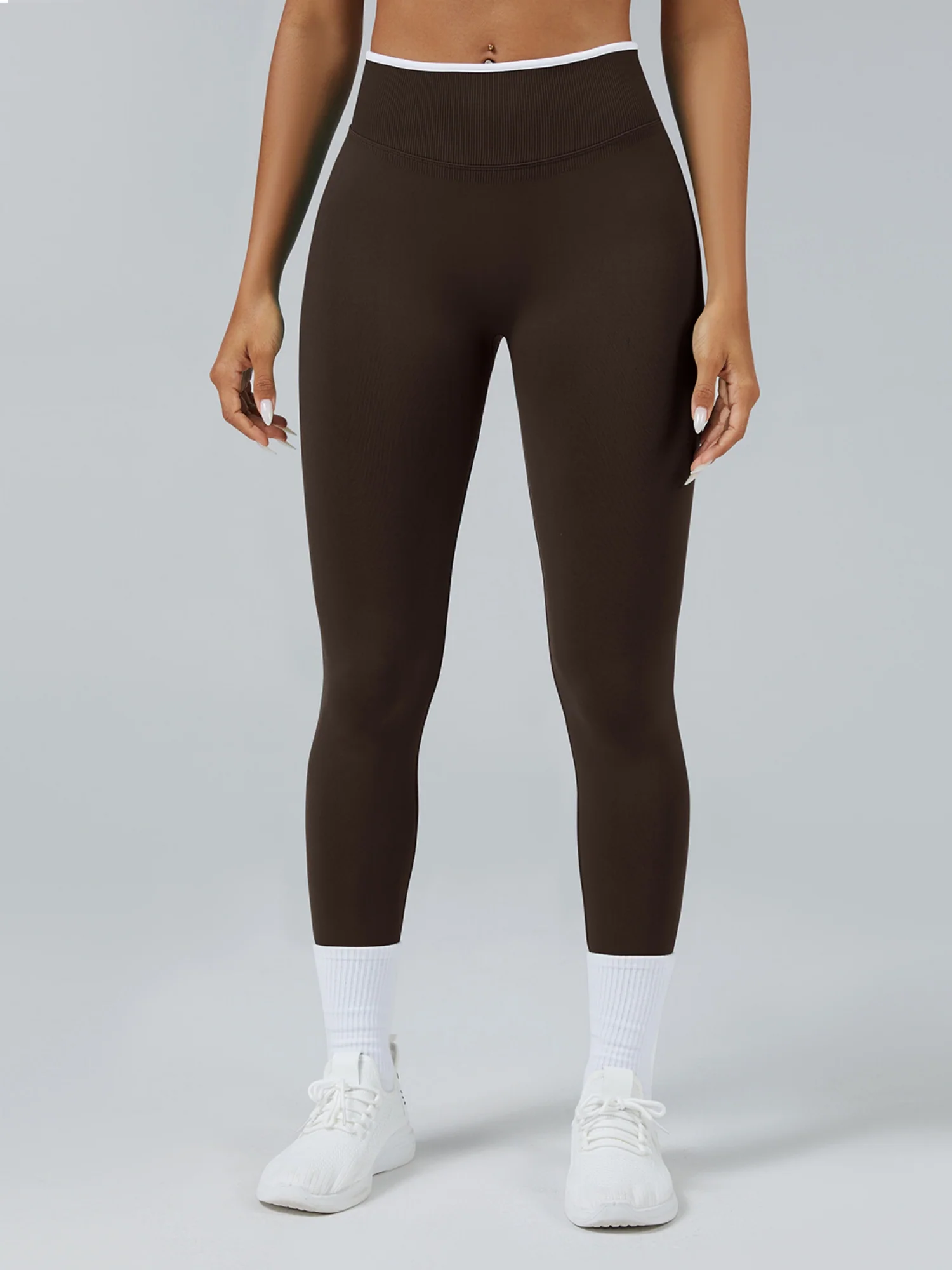 Color Matching Seamless High-waisted Hip Lift Exercise Yoga Pants - Image 9