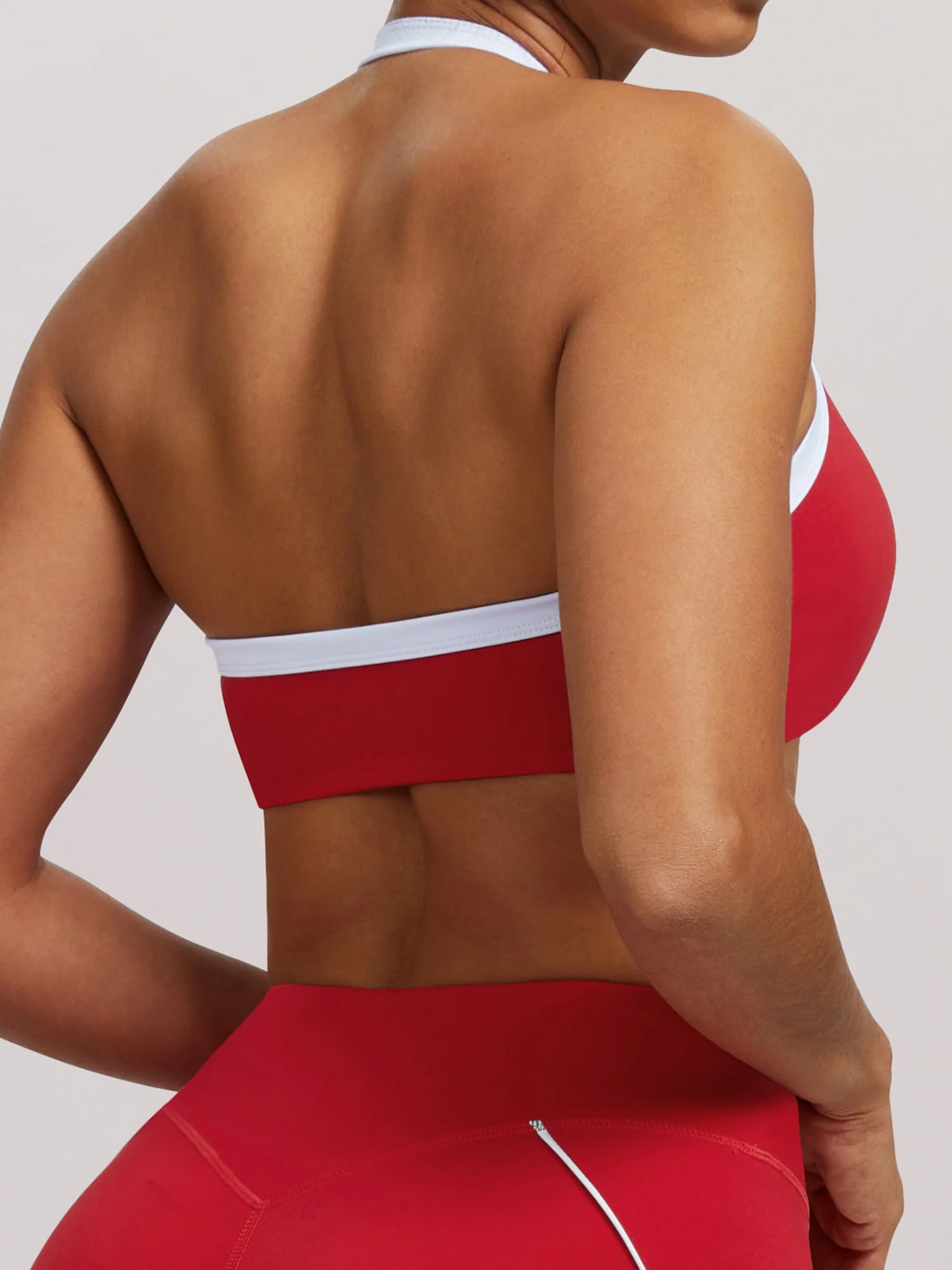 Color-blocked Neckband Pleated Yoga Fitness Exercise Beautiful Back Bra Sports Bra - Image 2
