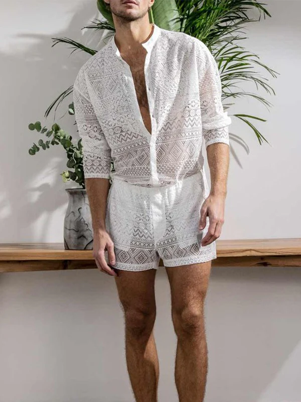 Hollow Out Vacation 2-piece Sets Set - Image 2