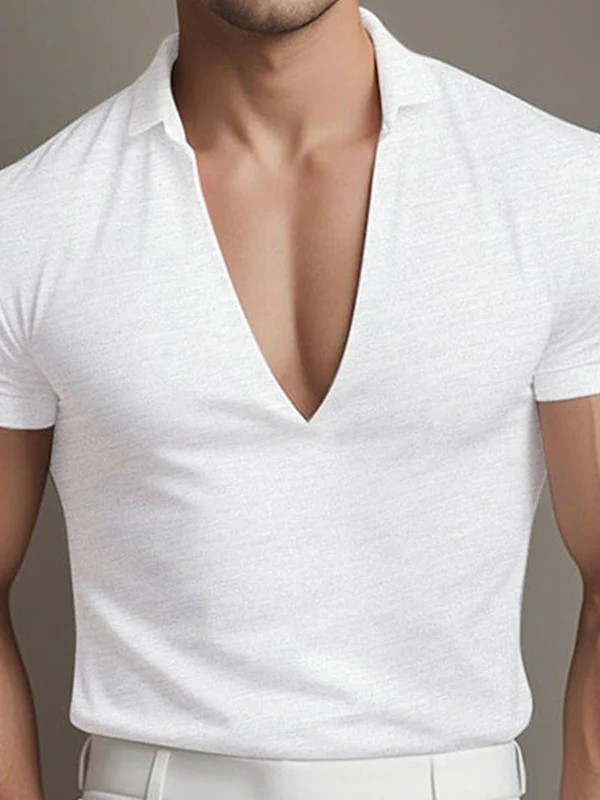 Leisure V-neck Comfort Breathable T-shirts - Image 4