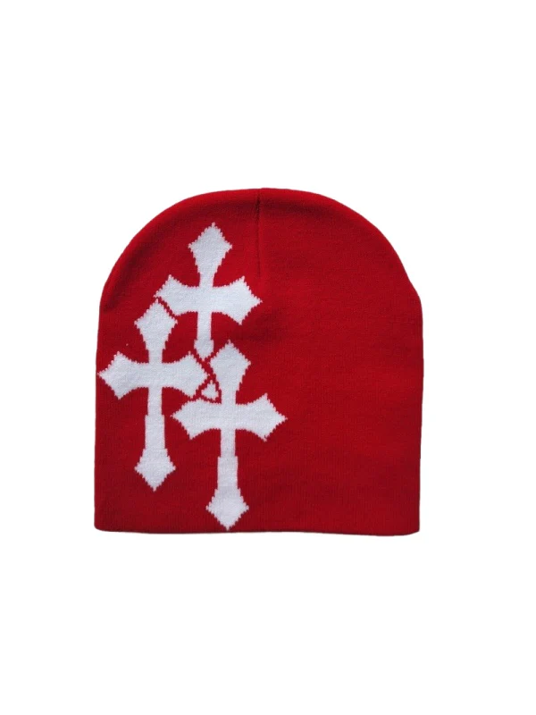 Cross Jacquard Hip Hop Windproof Beanies - Image 2