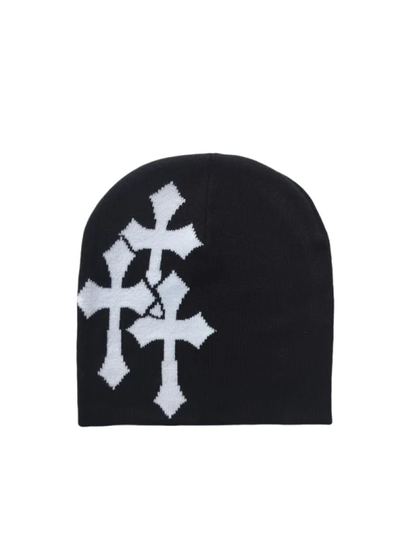 Cross Jacquard Hip Hop Windproof Beanies - Image 3