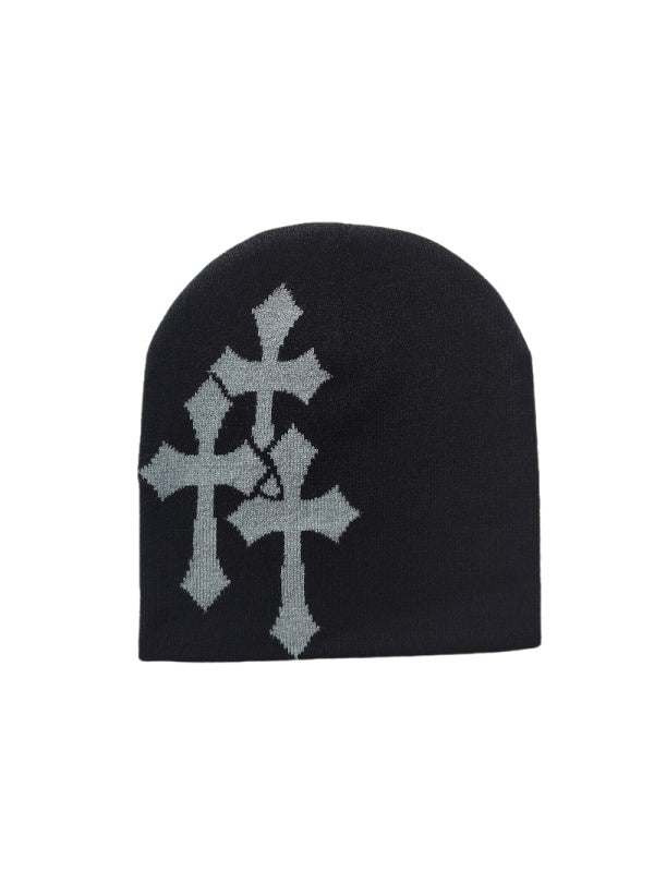 Cross Jacquard Hip Hop Windproof Beanies - Image 5