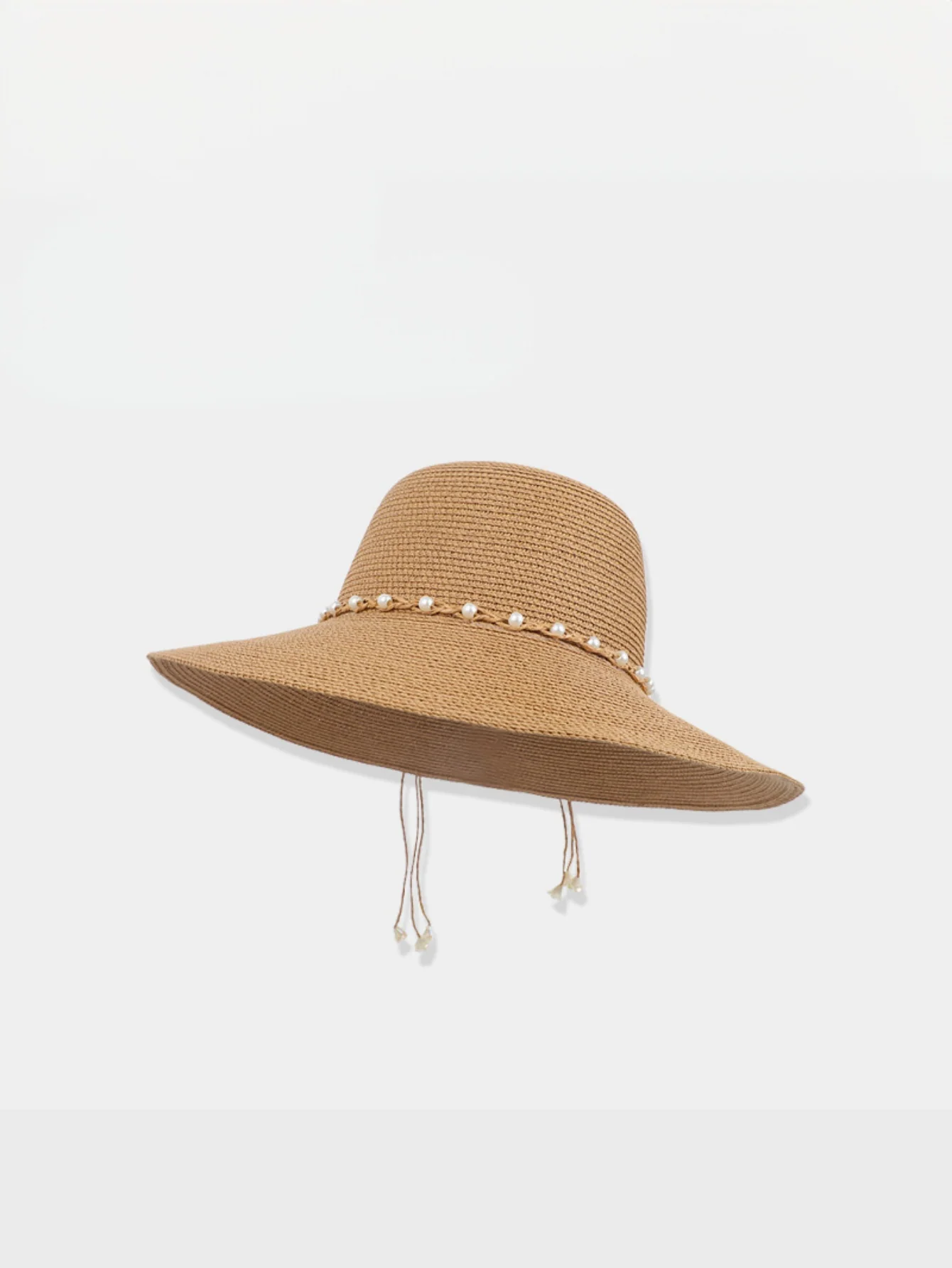 Dome-shaped Wide-brimmed Pearl-woven Band Sunshade And Sun Protection Beach Hat - Image 3