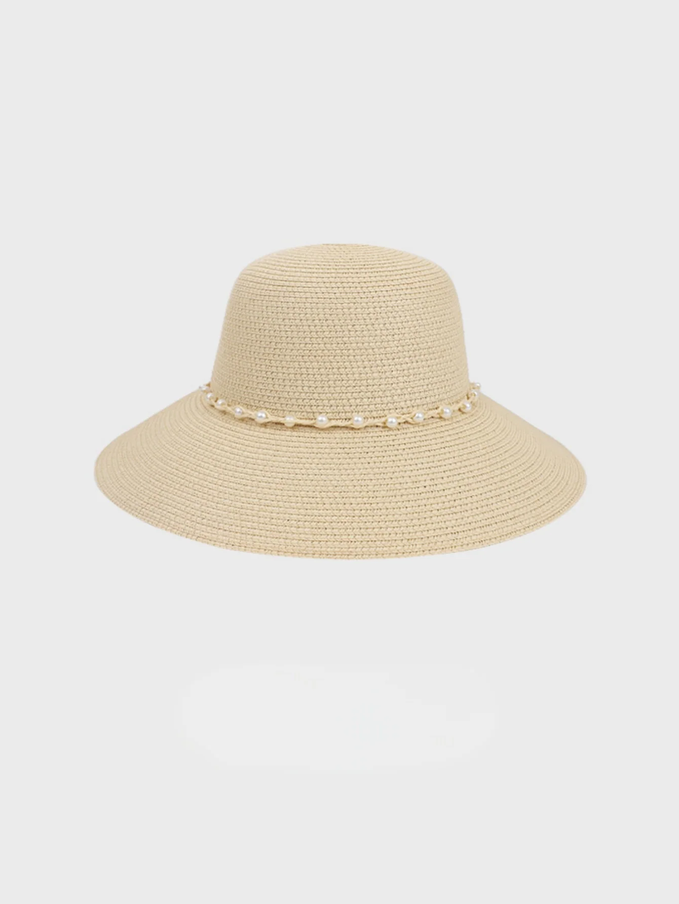 Dome-shaped Wide-brimmed Pearl-woven Band Sunshade And Sun Protection Beach Hat - Image 5
