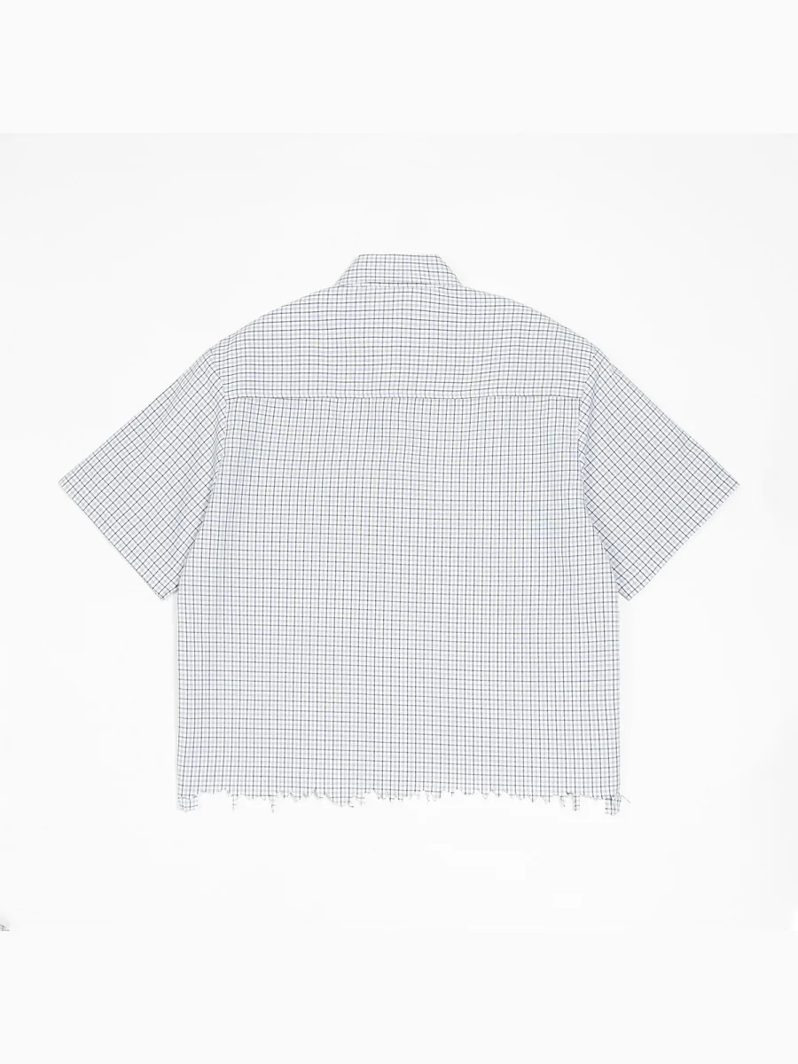 Destroy Hem Plaid Lightweight Boxy Shirts - Image 2