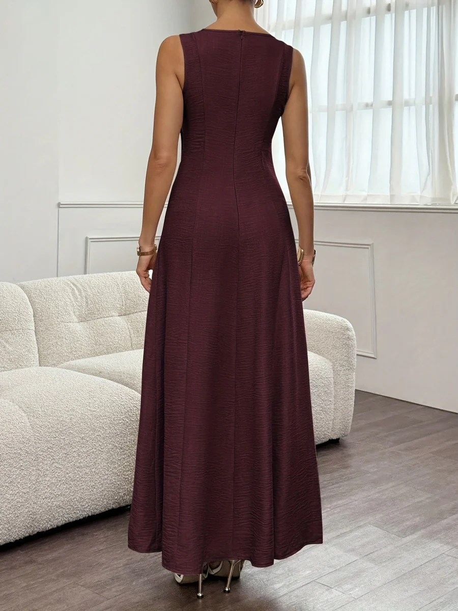 Sleeveless Temperament Gathering Grace Maxi Dresses - Image 4