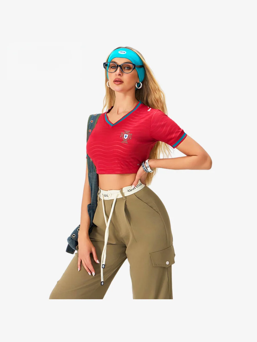 World Cup Football Babes' Crop Top Jersey – Short-Sleeve Sports Tank - Image 10