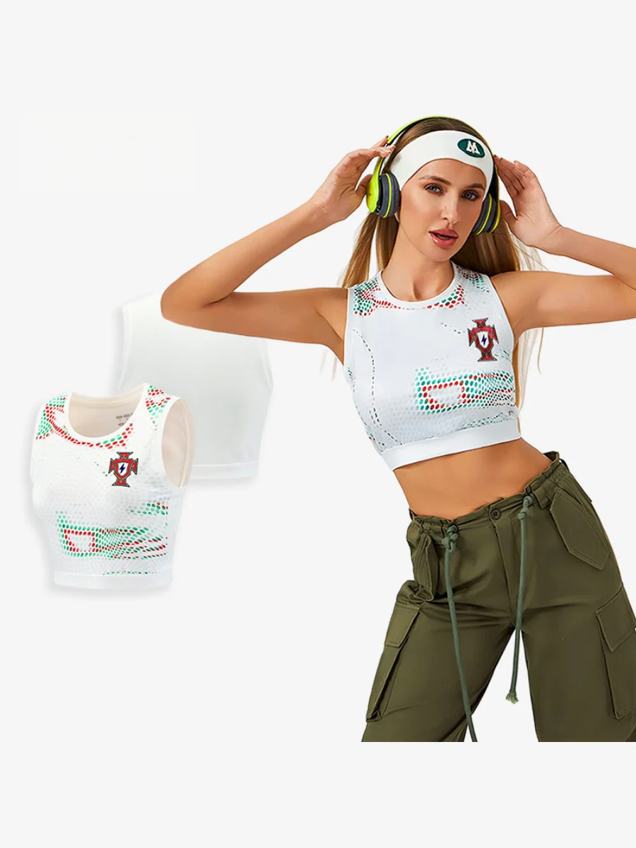 World Cup Football Babes' Crop Top Jersey – Short-Sleeve Sports Tank - Image 9