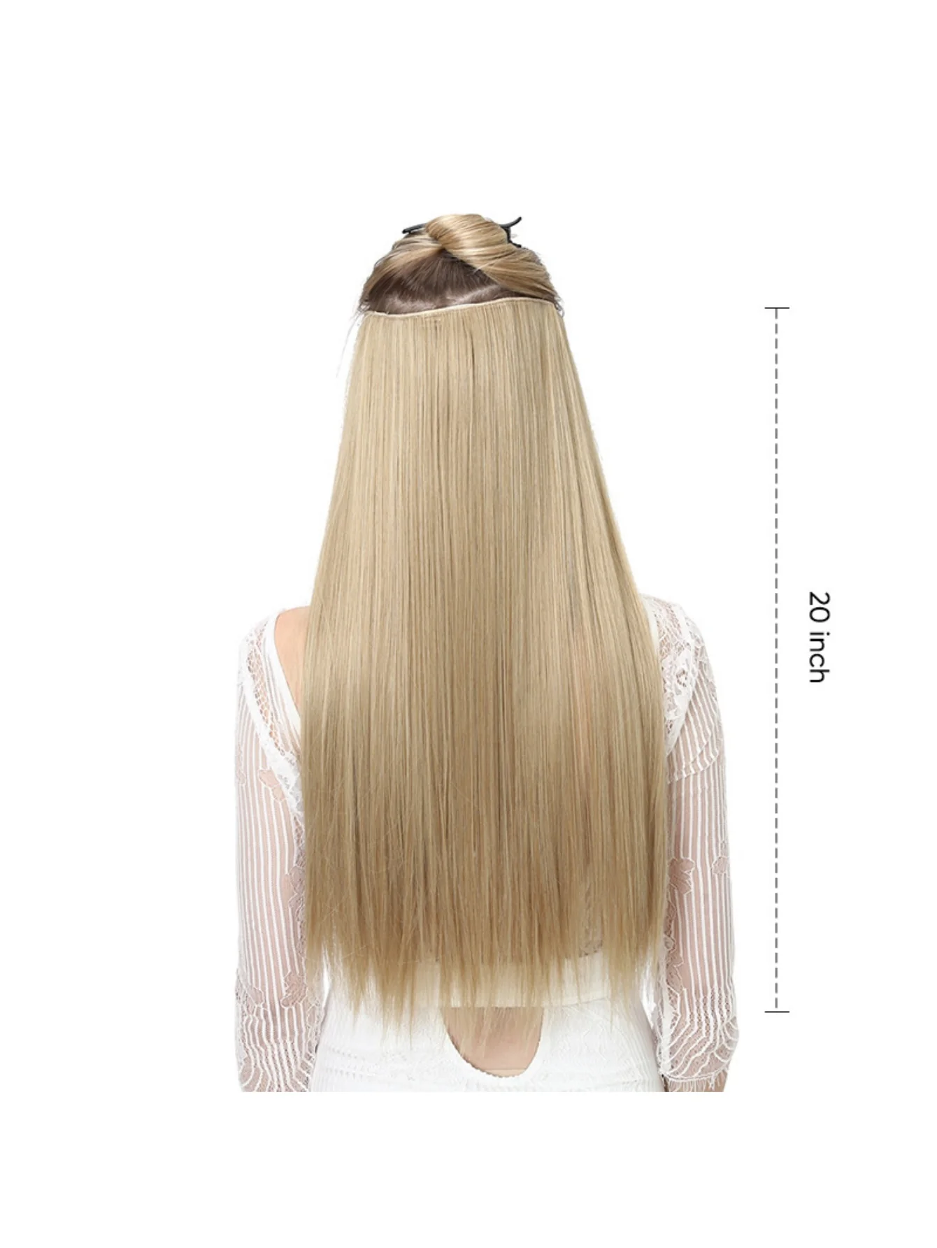 Seamless, Invisible, One-piece Long Straight Wig With Fluffy Hair - Image 5