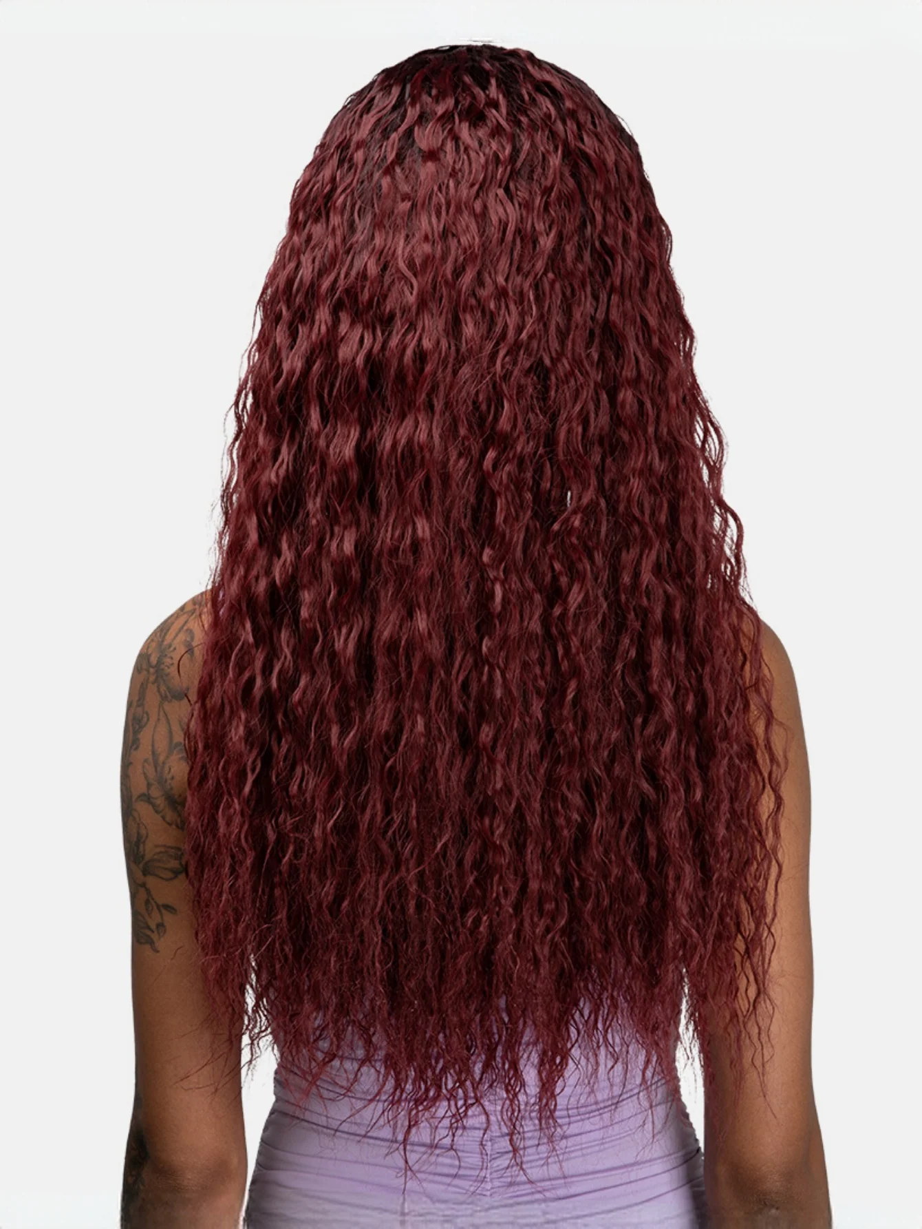 Long Curly Wool Hair With Half-head Wig Made Of Synthetic Fibers - Image 6