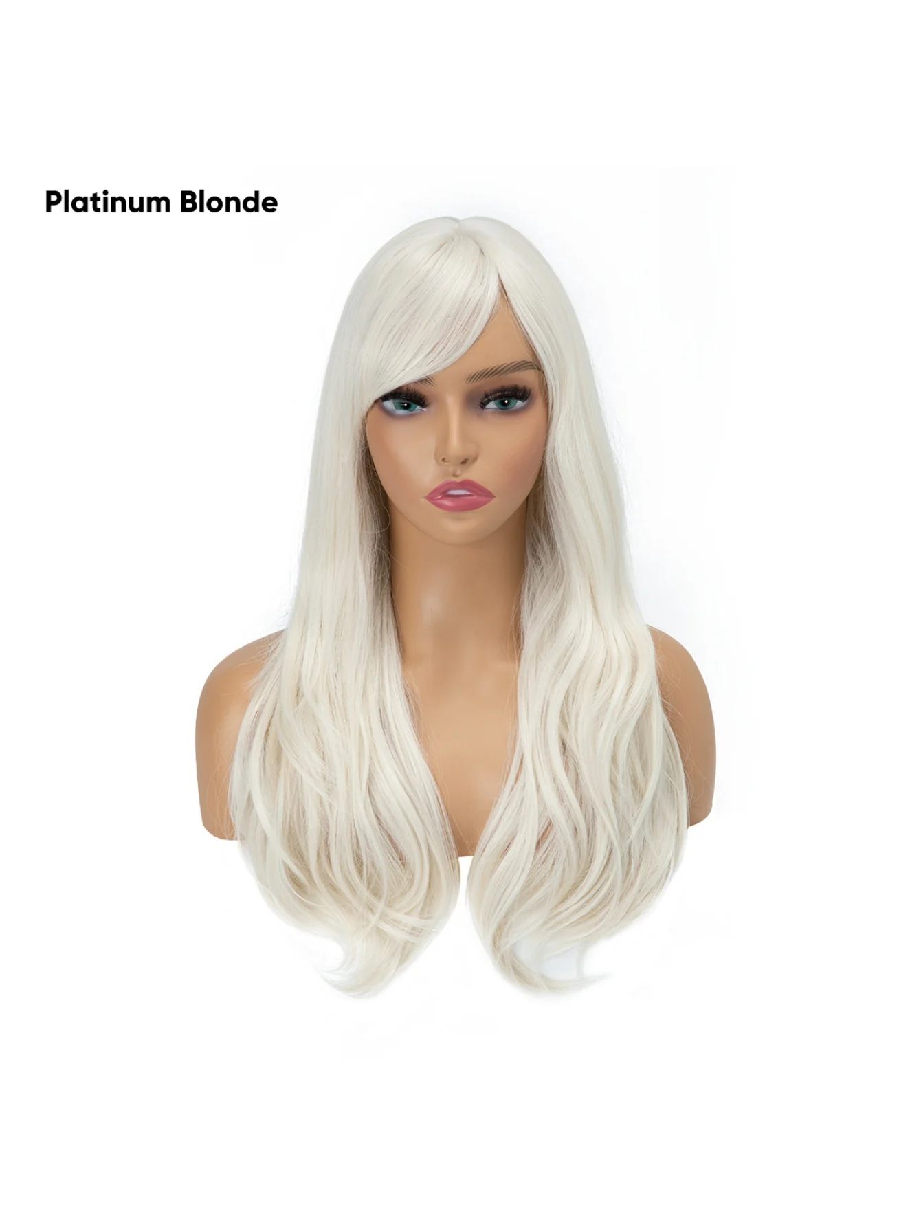 Long, Curly Hair With Side-swept Bangs, Full Head Of Synthetic High-temperature Silk Wig - Image 6
