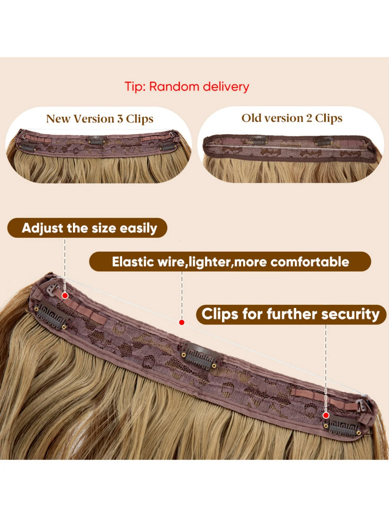 One-piece Hair Extension For Long, Wavy, Voluminous Hair - Image 4