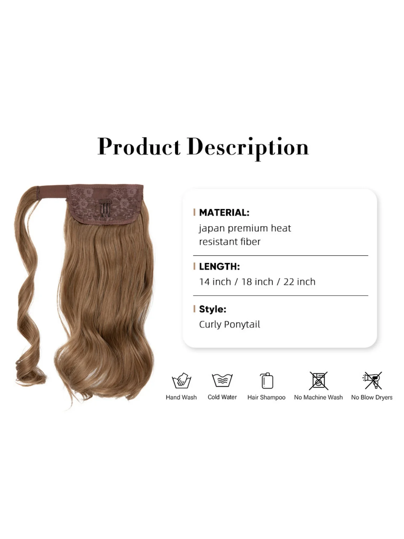 Long, Wavy, Natural Curl Wig With Wrap-around Design - Image 3