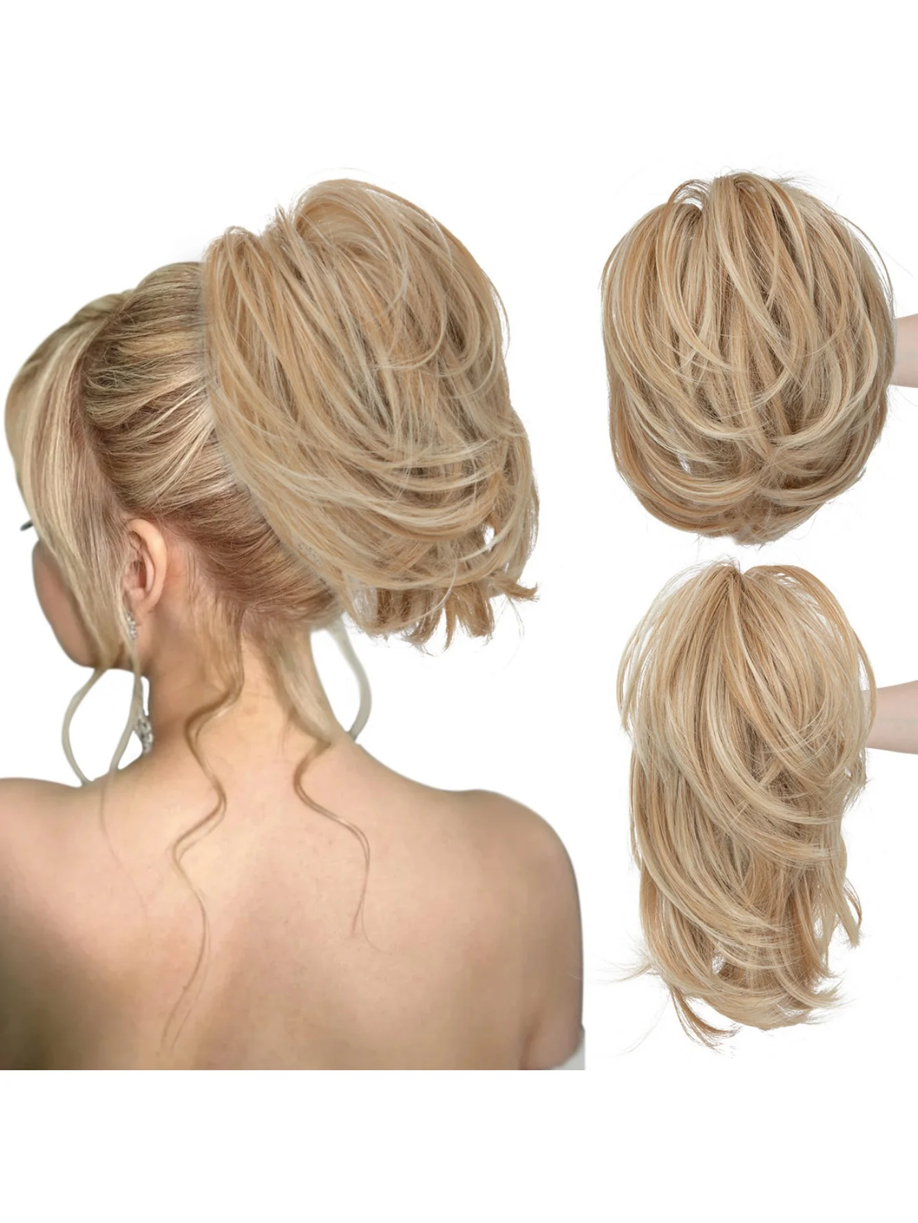 Short, Curled Ponytail Wig With Clip - Image 23