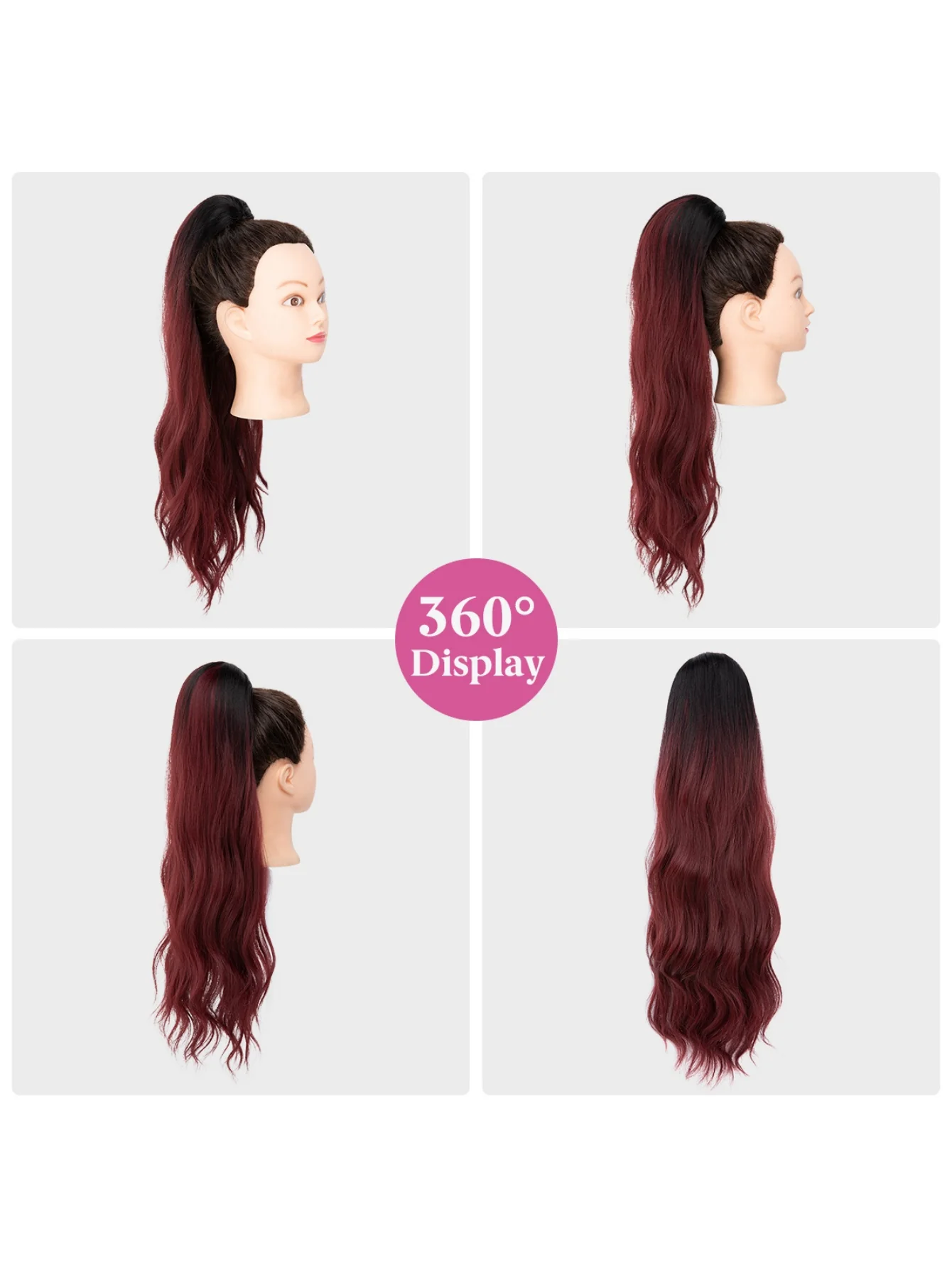 Pull-cord Hair Tie Water Ripple High-temperature Silk Ponytail Wig - Image 6