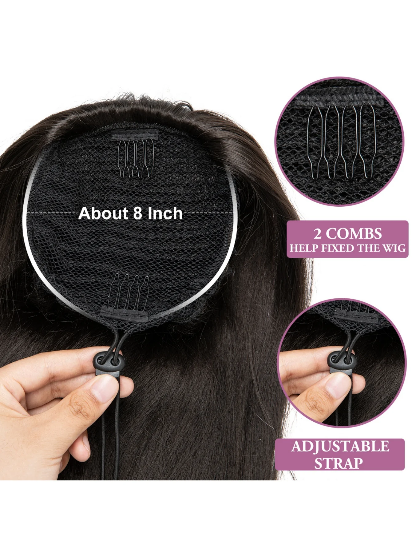 Slightly Curled Short Hair With Drawstring Ponytail, Made Of Synthetic High-temperature Silk Wig - Image 6